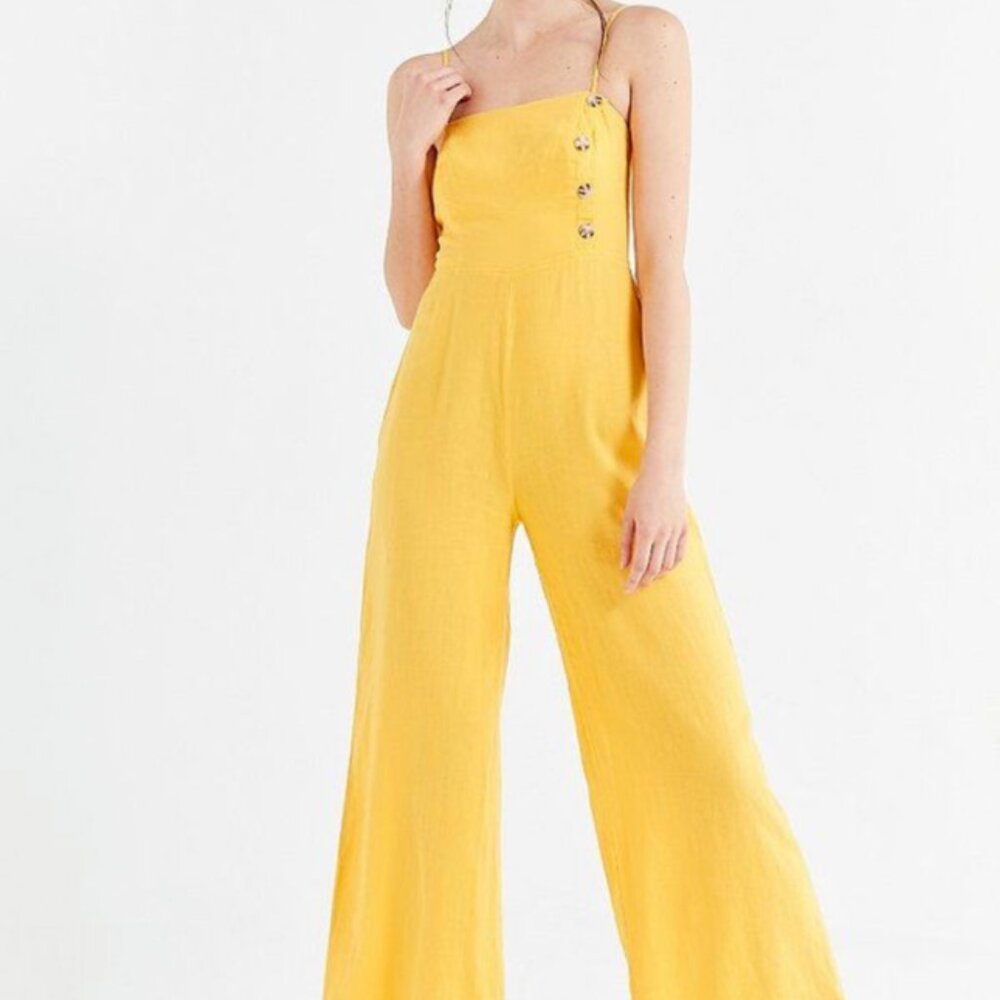 Urban Outfitter Yellow Linen Jumpsuit